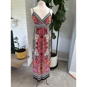 Christopher‎ & Banks Boho Paisley Print Maxi Dress Size 6 Babydoll Boho